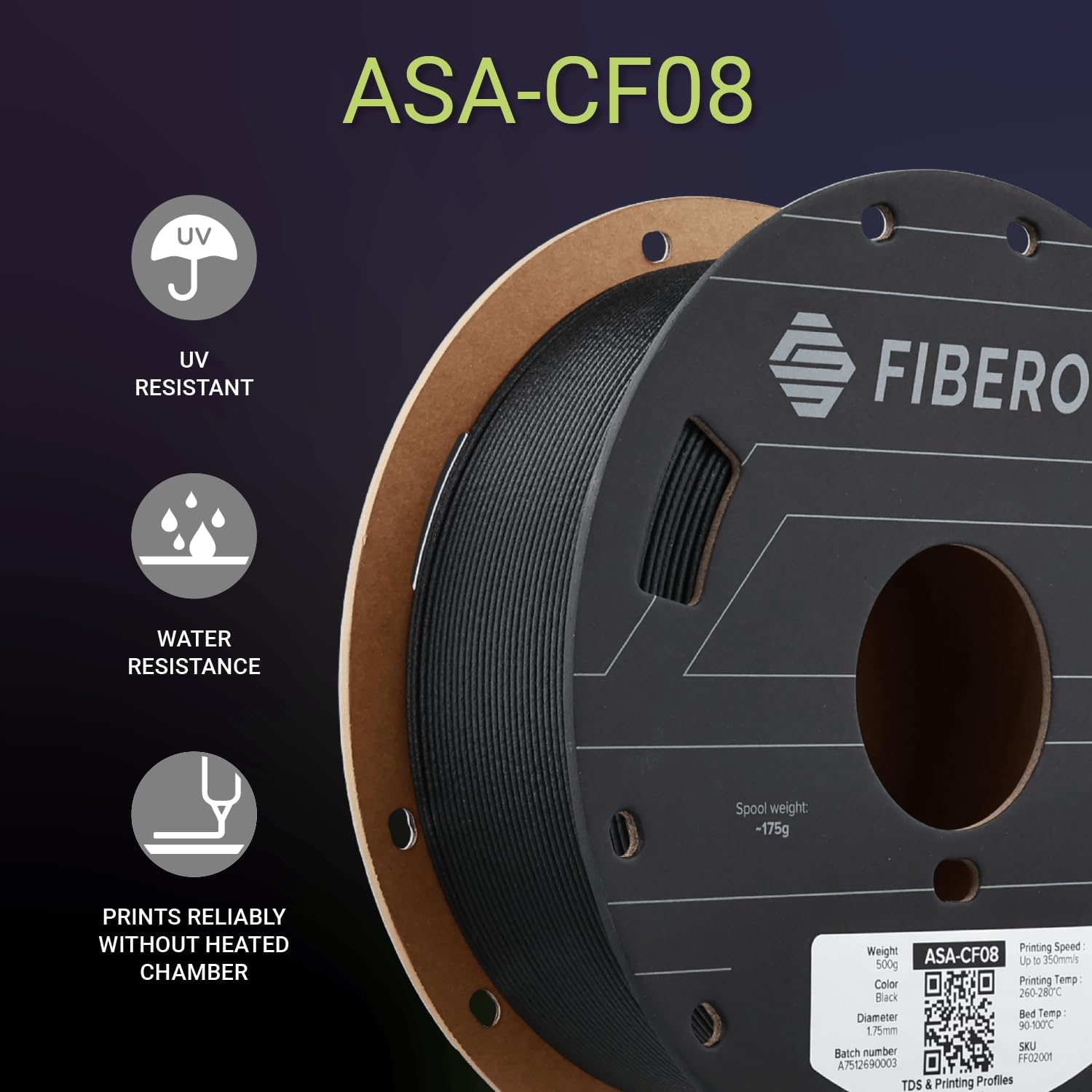 Polymaker Fiberon ASA-CF08 Car - đánh giá và giá Filament 1.75