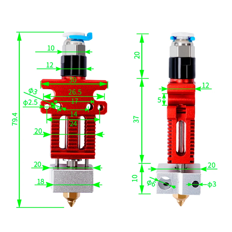 3D Printer Parts CR6 SE J-head - đánh giá và giá Direct Drive Extruder