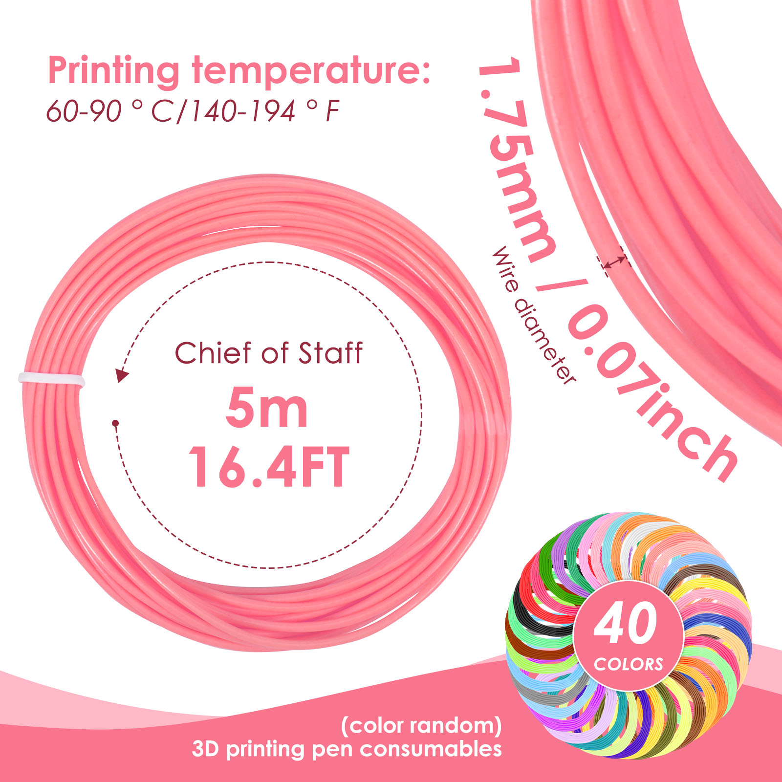 3D Pen Filament Refills 40 Col - đánh giá và giá Filament 1.75
