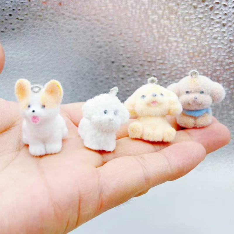 10pcs Flocked Dog Cartoon 3D A - đánh giá và giá Resin