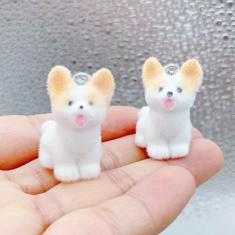 10pcs Flocked Dog Cartoon 3D A - đánh giá và giá Resin