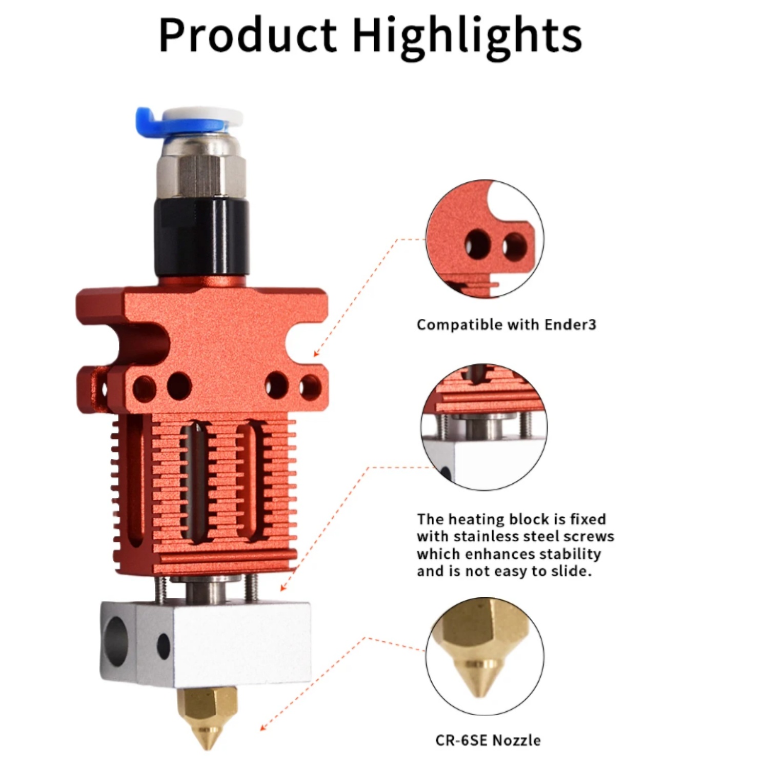 Creality CR-6 SE Hotend Kit, A - đánh giá và giá Hotend Assembly