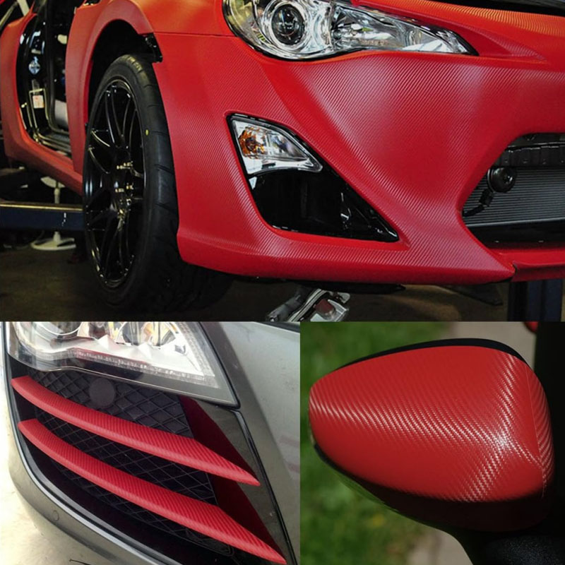 3D Red Carbon Fiber Vinyl Wrap - đánh giá và giá Fep Film