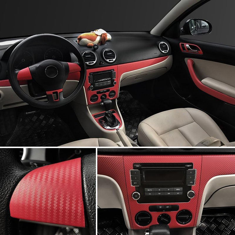 3D Red Carbon Fiber Vinyl Wrap - đánh giá và giá Fep Film