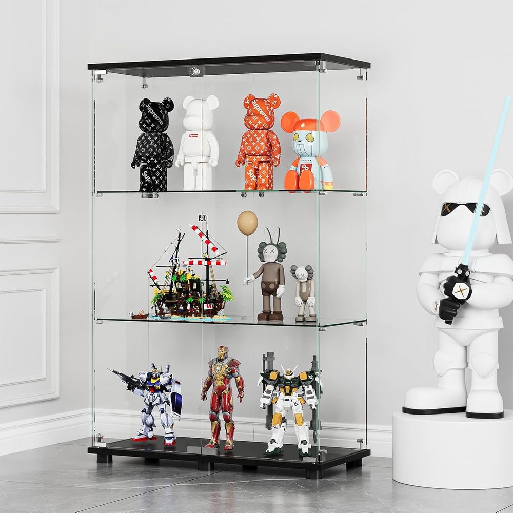 Glass Display Cabinet with 3-S - đánh giá và giá Glass Bed