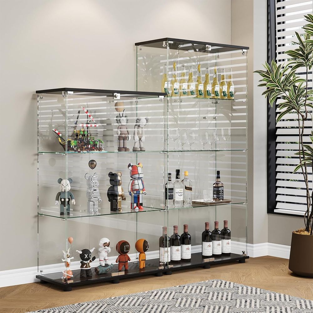 Glass Display Cabinet with 3-S - đánh giá và giá Glass Bed