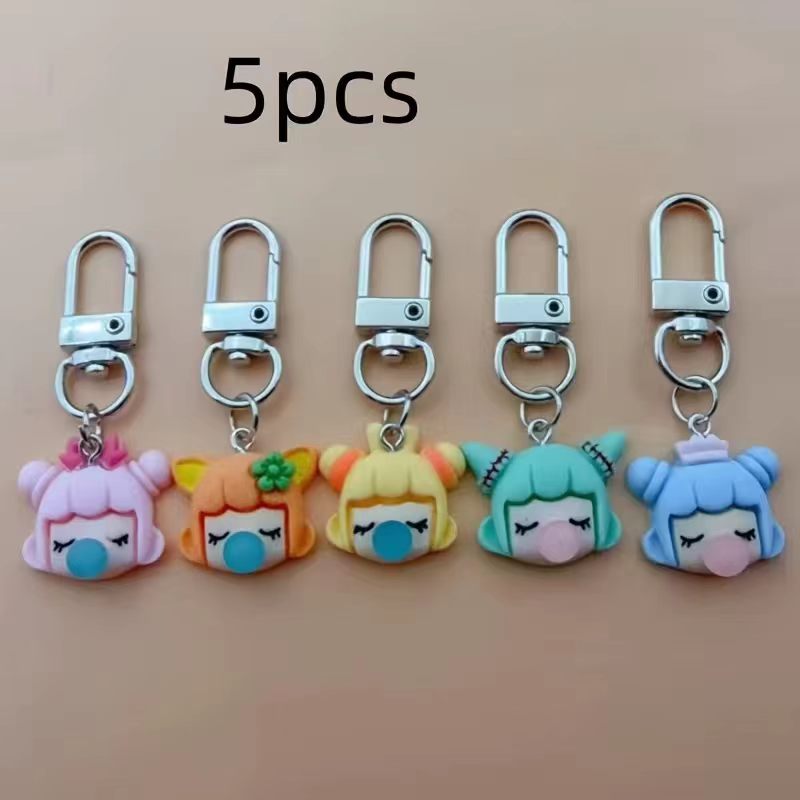 5pcs resin girl keychain, suit - đánh giá và giá Resin